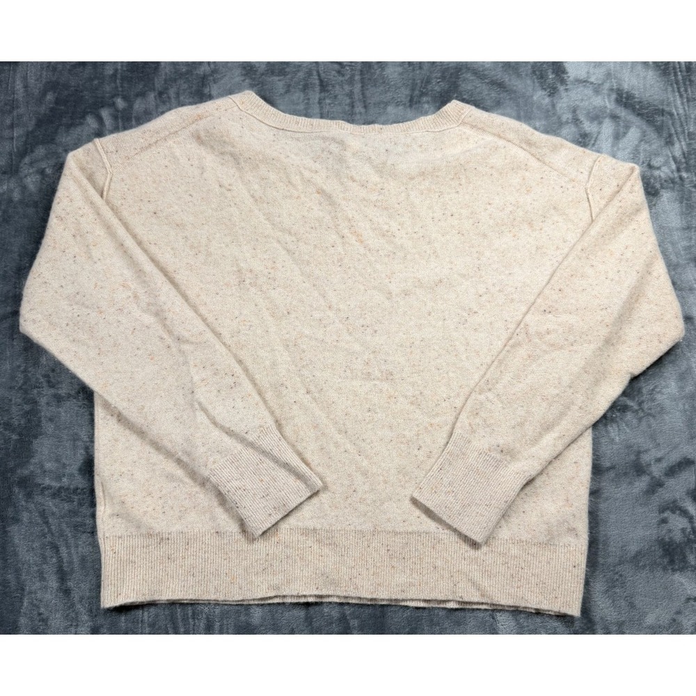 Pilcro 100% Cashmere Sweater Women S Creamsicle Fleck Henley Anthropologie - Picture 3 of 9